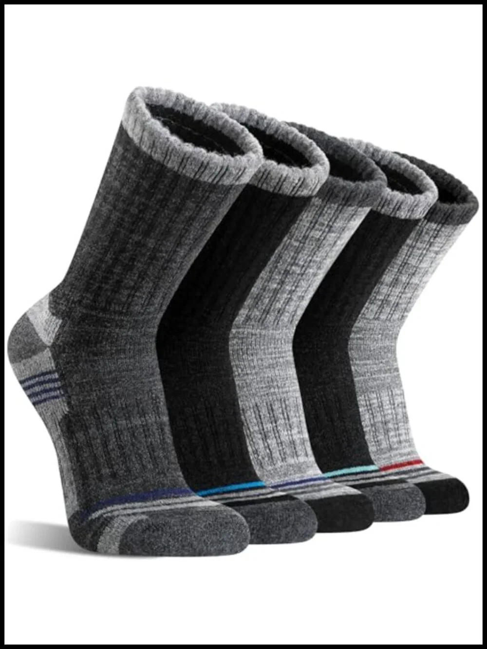 Merino Wool Hiking Socks Thermal Warm Winter Moisture Wicking Cushioned Crew